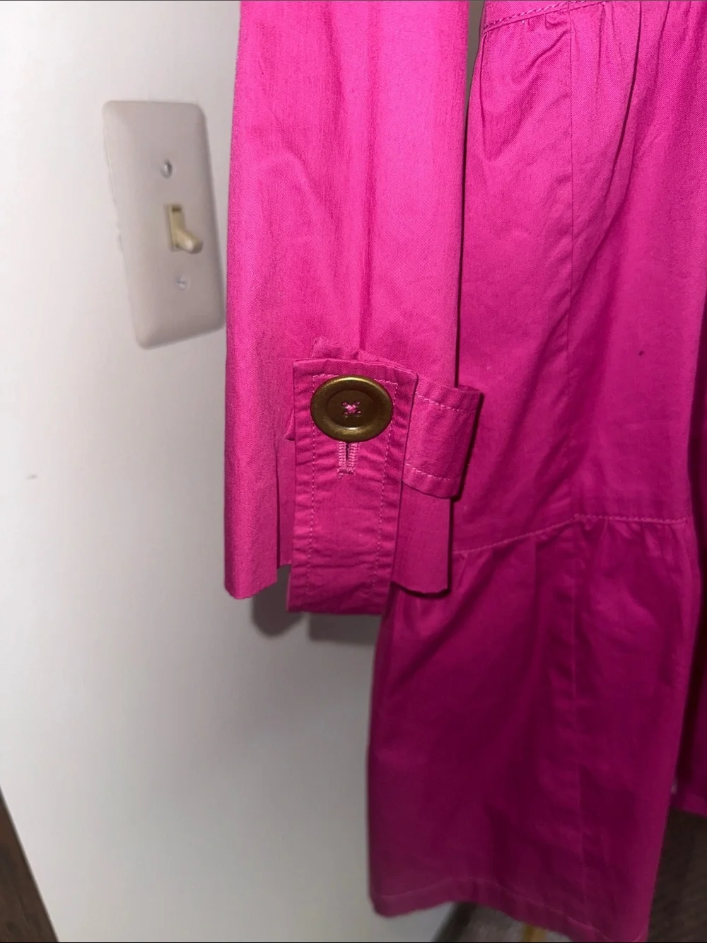 Bright Fuchsia Tiered Trench Coat